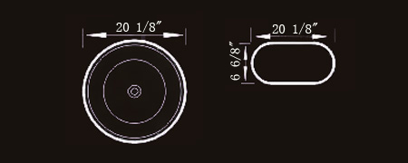 Dimensions of the  Round Vessel Sink